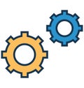 Cog, cogwheel Isolated Vector Icon can be easily modified or edit Royalty Free Stock Photo