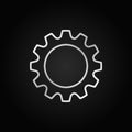 Cog or gear icon. Vector cogwheel linear sign