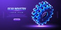 cog gear industry low poly wireframe Royalty Free Stock Photo