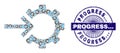 Cog Integration Recursive Collage of Cog Integration Icons and Distress Progress... Round Guilloche Seal Stamp