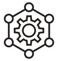 Cog line isolated vector icon can be easily modified and edit Royalty Free Stock Photo