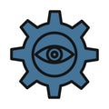 Cog line isolated vector icon can be easily modified and edit Royalty Free Stock Photo