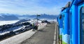 Cog railway station on the summit of Mount Rigi. Swiss Alps, Switzerland, Europe.