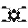 Cog tech cellular icon simple vector. Overview technical