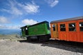 Cog train on the top of Mount Washington