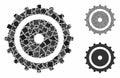 Cog wheel Composition Icon of Rugged Elements