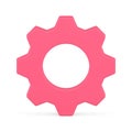 Cog wheel 3d icon front view vector illustration. Cogwheel machine engineering detail