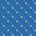 Cog Wheel and Delivery Truck vector blue seamless pattern Royalty Free Stock Photo