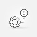 Cog Wheel with Dollar sign outline vector concept icon Royalty Free Stock Photo