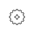 Cog wheel outline icon