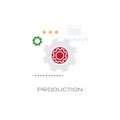 Cog wheel production business industry process concept flat style isolated