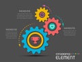 Cog wheel shape elements with steps,options,processes or workflow.Business data visuualization.Creative step element infographic Royalty Free Stock Photo