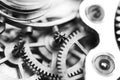 Cog wheels. black and white gears, clockwork. The concept of time, teamwork, success Royalty Free Stock Photo