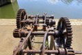 Cog wheels and levers for pulling boats off the water