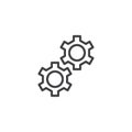 Cog wheels line icon