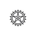 Cog wheels outline icon