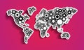 Cog Wheels World Map Royalty Free Stock Photo