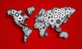 Cog Wheels World Map Royalty Free Stock Photo