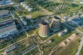 Cogeneration Power Plant Construction Area in Vilnius, Lithuania. Chimney Royalty Free Stock Photo