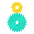 Cogged gears icon, cartoon style