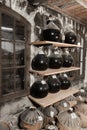 Cognac aging warehouses in bottles
