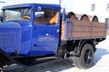 Cognac , Aquitaine / France - 12 04 2019 : Cognac Martell old car delivery wooden van advertising vehicle France