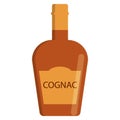 Cognac bottle alcoholic beverage flat icon