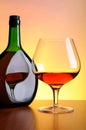 Cognac bottle and glass