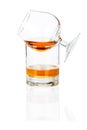 Cognac brandy glass on white Royalty Free Stock Photo