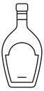 Cognac icon. Alcohol glass bottle linear symbol
