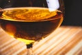 Cognac lava in the glass