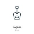 Cognac outline vector icon. Thin line black cognac icon, flat vector simple element illustration from editable drinks concept Royalty Free Stock Photo