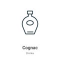 Cognac outline vector icon. Thin line black cognac icon, flat vector simple element illustration from editable drinks concept Royalty Free Stock Photo