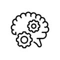 Black line icon for Cognition, brainstorm and process