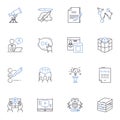 Cognition line icons collection. Perception, Memory, Attention, Learning, Reasoning, Intelligence, Comprehension vector