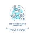 Cognitive behavioral approaches turquoise concept icon