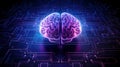 Cognitive Circuitry, Brain and Technology Fusion. Futuristic AI and Neurology Concept. AI Generated