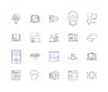 Cognitive Computing line icons collection. Artificial Intelligence, Natural Language Processing, Machine Learning Royalty Free Stock Photo
