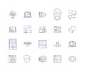 Cognitive Computing line icons collection. Artificial Intelligence, Natural Language Processing, Machine Learning