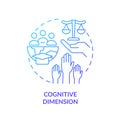 Cognitive dimension blue gradient concept icon