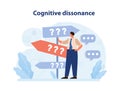 Cognitive dissonance. Mental and psychological phenomenon. Cognitive
