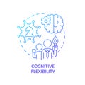 Cognitive flexibility blue gradient concept icon