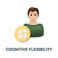 Cognitive Flexibility icon. 3d illustration from cognitive skills collection. Creative Cognitive Flexibility 3d icon for