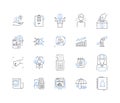 Cognitive psychology line icons collection. Perception, Memory, Consciousness, Attention, Learning, Cognition, Reasoning