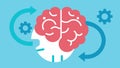 Cognitive Restructuring A brain with gears and arrows indicating thought processes being adjusted and reconfigured Royalty Free Stock Photo