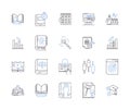 Cognitive science outline icons collection. Cognition, Neuroscience, AI, Intelligence, Psychology, Brain, Perception