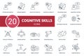 Cognitive Skills set icon. Contains cognitive skills illustrations such as working memory, cognitive flexibility