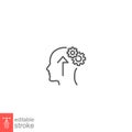 Cognitivity icon, improvement cognitive ability, human brain mental strength, Brainstorming