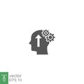 Cognitivity icon, improvement cognitive ability, human brain mental strength, Brainstorming