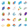 Cognizance icons set, isometric style